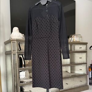 Elegant Black Polka Dot Dress The LIMITED